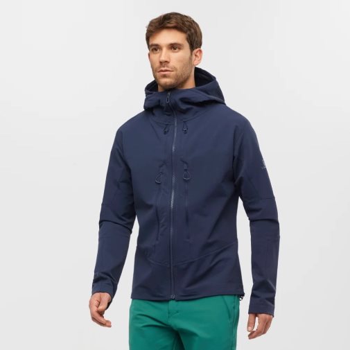 Pánské Bundy Salomon Outpeak Softshell Full Zip Tmavě Blankyt | CZ 79YIVMO